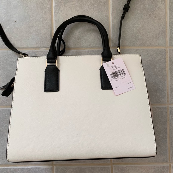 KATE SPADE CAMERON MEDIUM BAG SATCHEL BLACK BEIGE - Picture 7 of 8